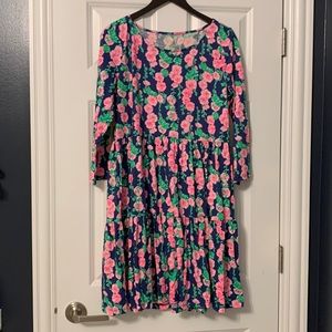 NWT Lilly Pulitzer Geanna Dress Oyster Bay Navy Size L